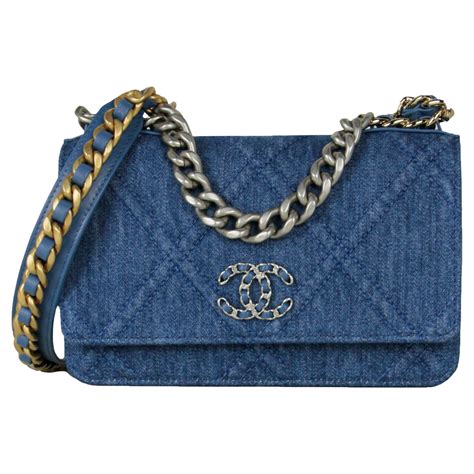 chanel wallet on chain denim|chanel wallet bag with chain.